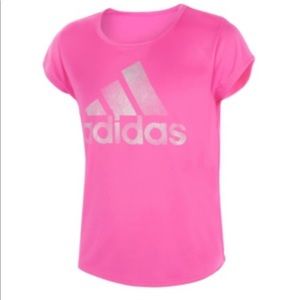 Adidas Little Girls Short Sleeve
Aeroready Scoop Neck Polyester
Tee